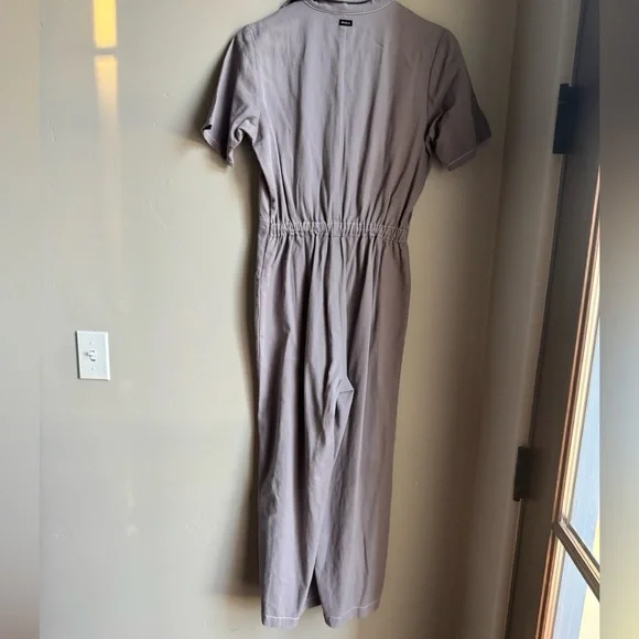 RVCA Lavender Utility Jumpsuit XS Minimalist Zip Front Workwear Scandi Boho - Picture 4 of 6